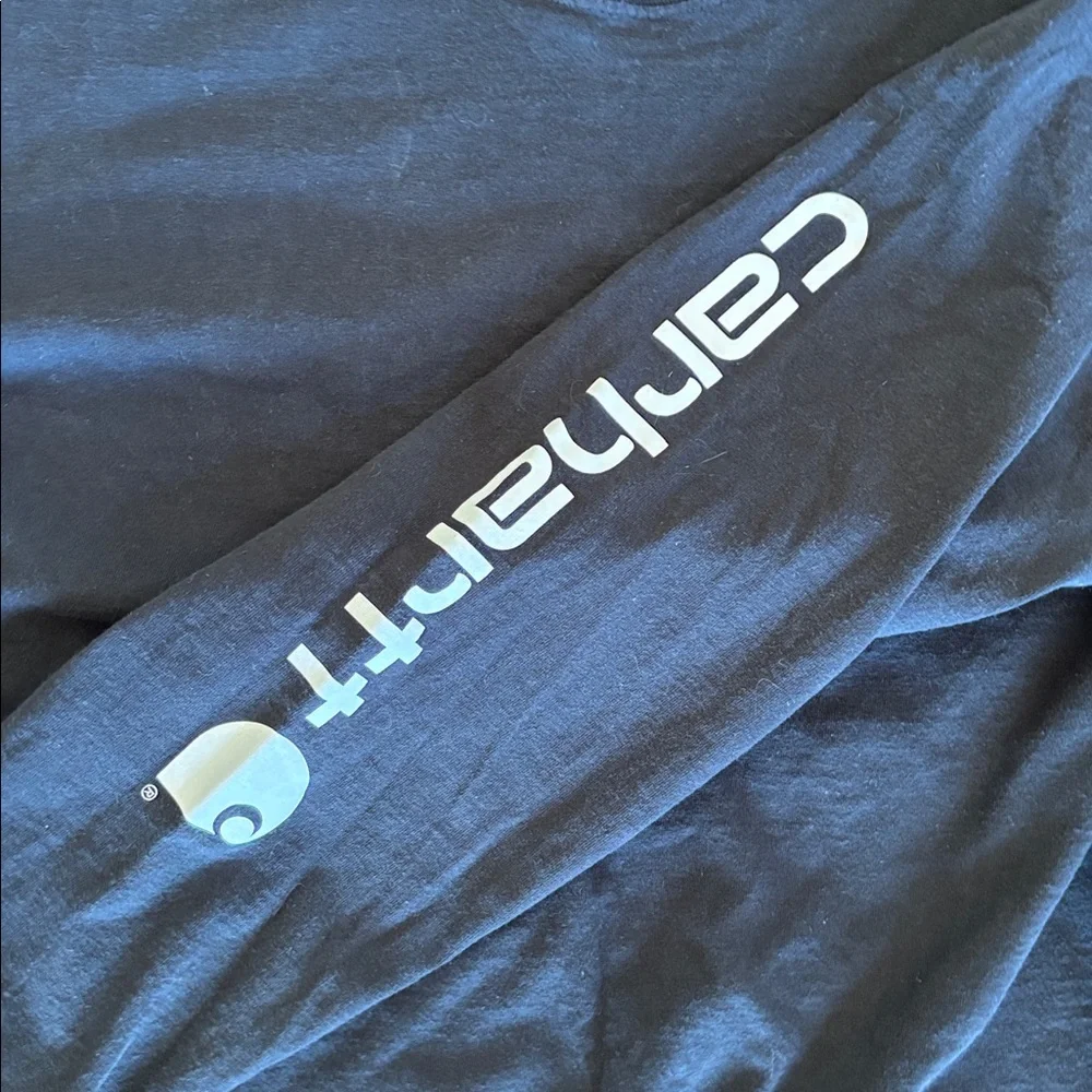 Carhartt Black White  Long Sleeve Crew Neck Original Fit Tee Shirt Size XL‎ Tall